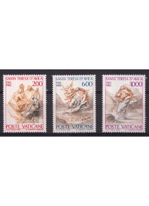 1982 Vaticano Santa Teresa D'Avila serie 3 Valori Sassone 713-5